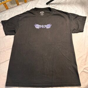 DGK Ruthless Graphic T-Shirt Mens Large Black Purple Roses Lowrider Skateboard